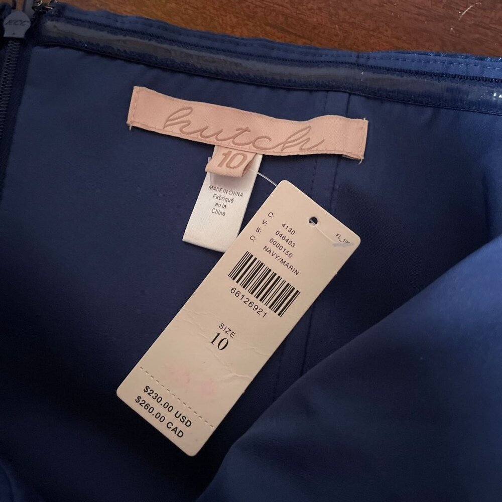 NWT Anthropologie Hutch Tulle Navy Bow Dress SZ 10 Coquette Formal strapless - Picture 6 of 11